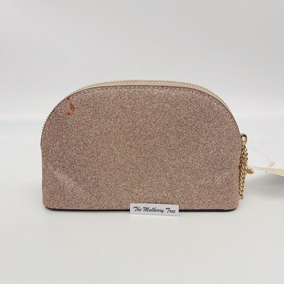 Michael Kors Alex Medium Travel Pouch Leather Glitter Holiday Christmas NWT $98 - Picture 3 of 9